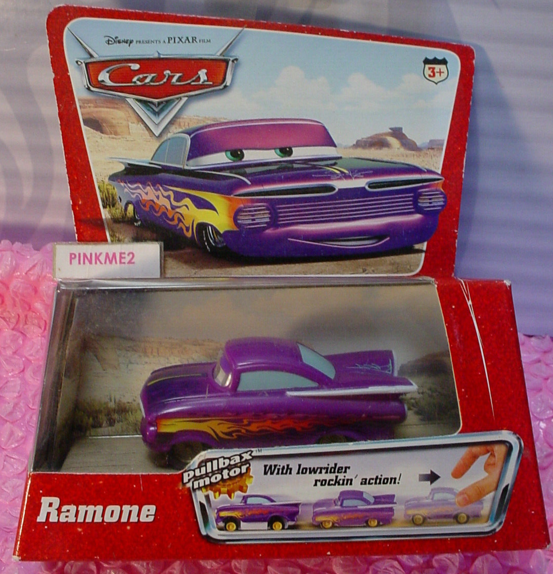 2005 Disney PIXAR Cars RAMONE ❤ purple;flames ❤ pullbax motor