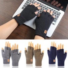 1 pair Unisex Half Finger Gloves Men Women Warm Work Gloves Winter Thicken
