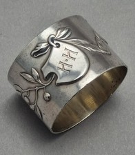 Gro&szlig;er Serviettenring 800 Silber Koch & Bergfeld Monogramm HH floral Dekor (122)