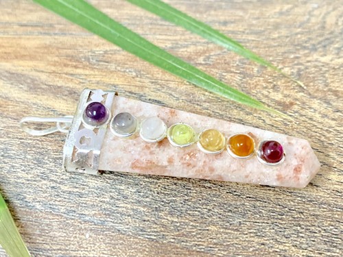 Chakra Sunstone Pendant Gemstone Specimen Reiki Chakra Crystal Stone Jewelry - Picture 9 of 12