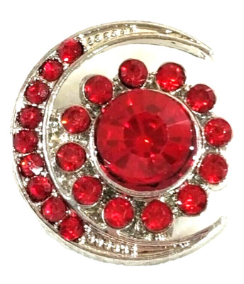 3D RED RHINESTONES 18mm/20mm GINGER SNAP BUTTON POPPER INTERCHANGE JEWELRY
