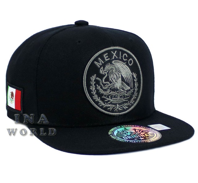 Mexican Hat Snapback Mexico Federal Logo Embroidered Baseball Cap Gray