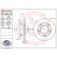 Brembo Prime Line Solid Brake Disc 08.C242.20 Fits Ford - High Quality