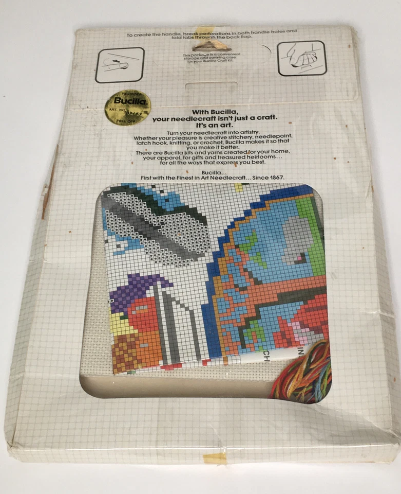 Kit de punto de cruz contado vintage Bucilla colección antigua 11x14 49151 Foto 4 de 4