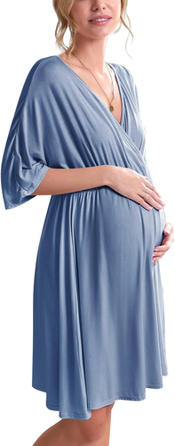 3 in 1 Labor/Delivery/Hospital Gown Maternity Dress Nursing Nightgown Sleepwear