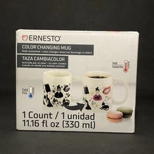 Ernesto Color Changing Heat Activated Cup Mug Porcelain 11 Fl Oz New Open Box