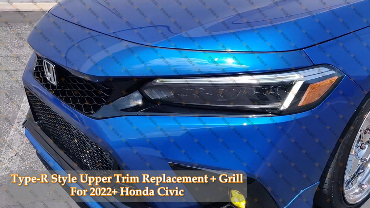 TYPE-R STYLE BLUE UPPER TRIM REPLACEMENT+UPPER GRILL FOR 22-24