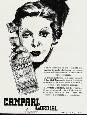 ADVERTISEMENT 1940 LIQUOR CORDIAL CAMPARI MILANO BITTER FURNITURE BAR DRINK COCKTAIL