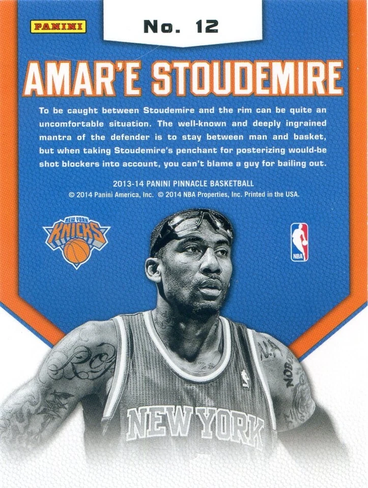 Panini Pinnacle 2013-14 Mar'e Stoudemire #12 Jamfest Knicks Foto 2 de 2