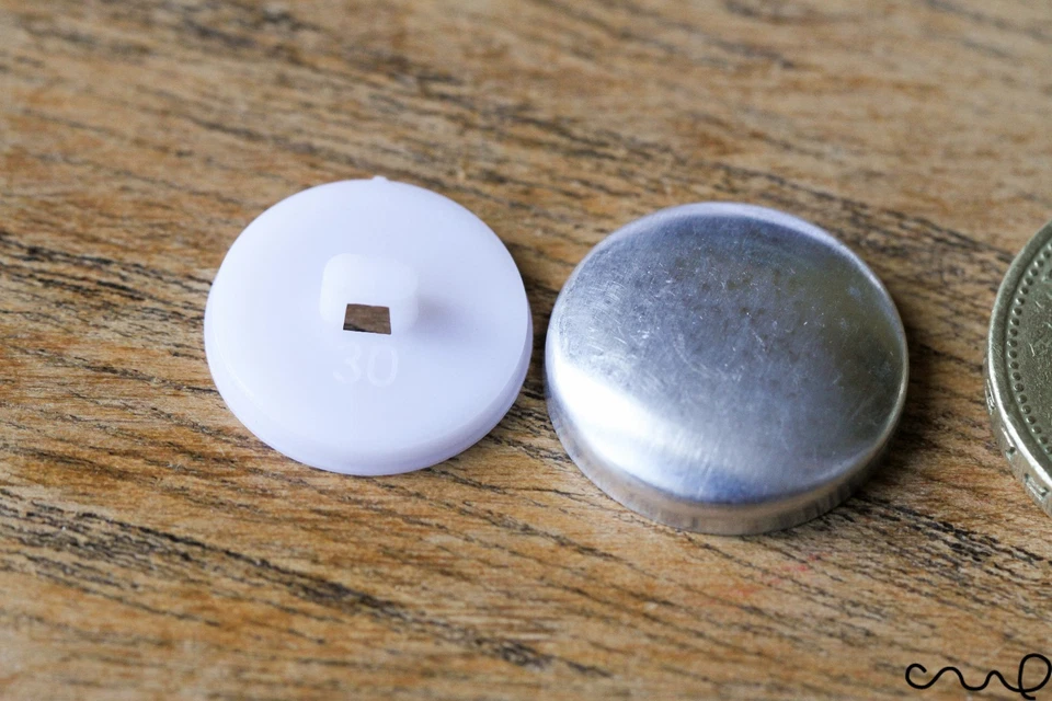 30L Button Blanks Cover Non Astor Sets White Metal Plastic 19mm Dress Making Sew - Image 2 of 4