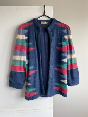 Escada Vintage 80's Made in West Germany Womens Mohair Cardigan Size 36