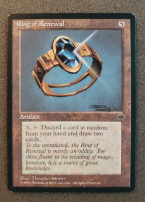 Ring of Renewal [Fallen Empires] Magic MTG NM Miss Cut Off center....  (DS3D1PB)