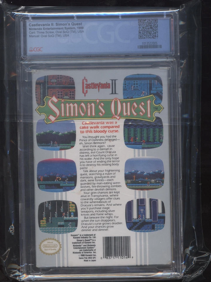 NES 1989 | Castlevania II Simon's Quest | CIB CGC 8.0 - Box 7.5, Cart 9.2, Man 8 - Image 2 of 2