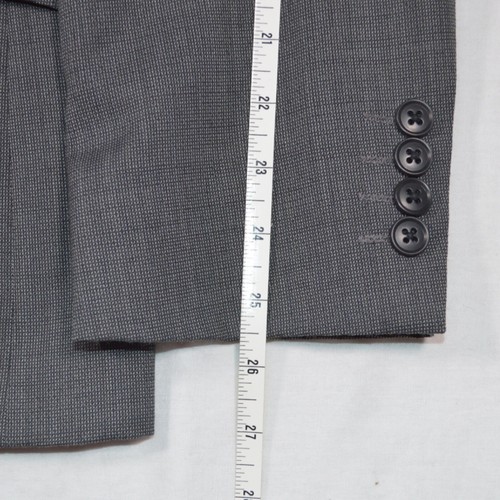 M&S Performance Wool Blend 2 Piece Suit Grey Birdseye Business Men 48R W32 L30.5 - Picture 22 of 24