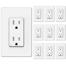BESTTEN 15 Amp Decor Receptacle Outlet with TR (Tamper Resistant), 15A Decorator
