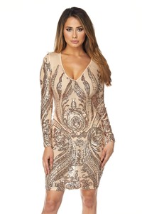 mesh sequin rose bodycon dress