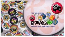24-242, 2024, Pinback Buttons, First Day Cover, Digital Color Postmark, Love, Am