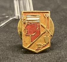 ARGENTINA 1944 MINING EXPOSITION INDUSTRY LAPEL PIN BADGE, ART DECO, ENAMELED