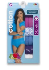 Fruit of the Loom  Women's Cotton Brief 6-Pack "100 Cotton" NEW  