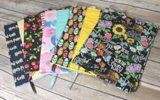 Harry Potter, Floral Fabric Book Cover Double Sided Pencil Pockets Page Marker