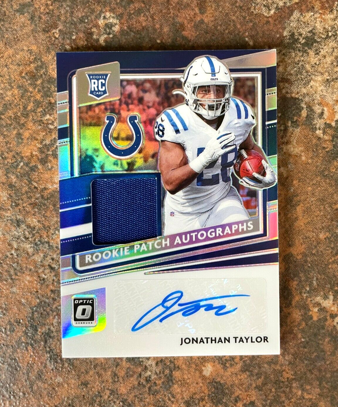 2020 Optic Holo Jonathan Taylor Rookie Patch Auto /25 SSP Colts RC #RPA-JT