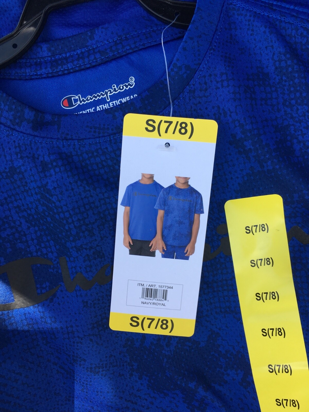 Champion Youth Boy’s 2 Pack T-shirt Authentic Athletic wear Blue/Black S(5/6)NWT image 2