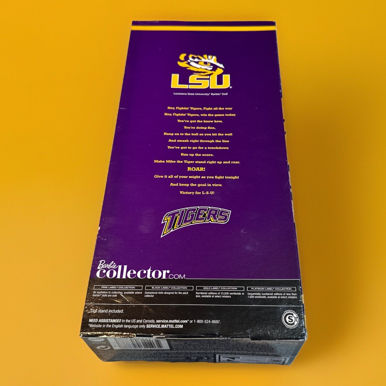 LSU Barbie African-American Collector Pink Label Cheerleader Doll Mattel W3458🟡