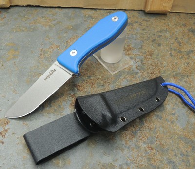 Schnitzel UNU BLAU Messer Kindermesser Schnitzmesser 8Cr13MoV Stahl G10 Kydex