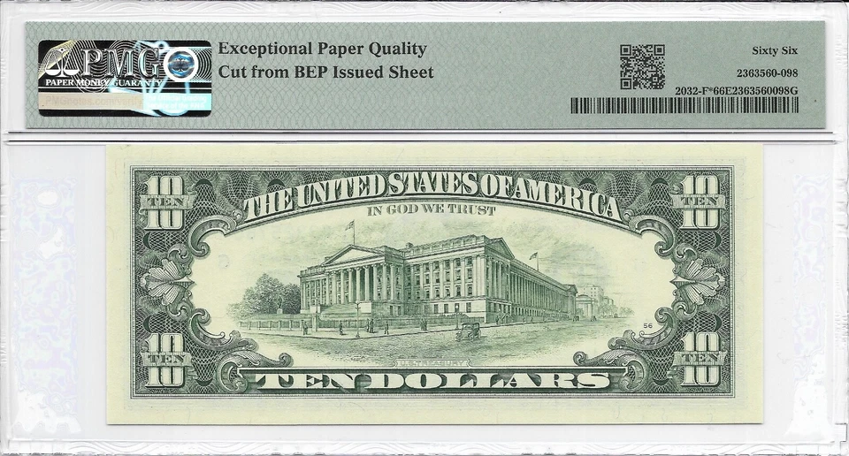 1995 $10 ATLANTA * STAR * ⭐️ FRN. PMG GEM Uncirculated 66 EPQ Banknote. SCARCE - Image 3 of 3