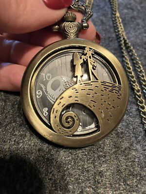 Nightmare Before Christmas Pocket Watch & Necklace Set.SEE ALL PICS FOR MORE ava Pocket Watch Jack Skellington - Etsy main image 3