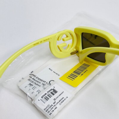 GUCCI Couture 1325 Yellow GG Logo 007 Narrow Fashion Square