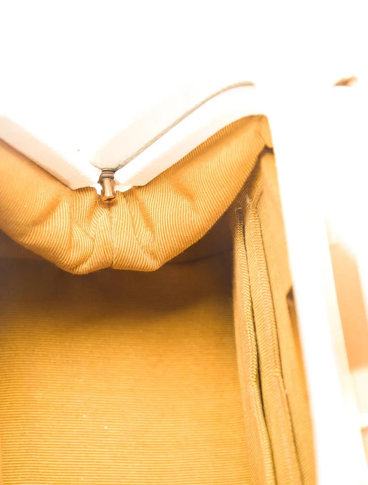 Bolso de día Judith Leiber piel de lagarto asa superior blanco bolso médico de colección gyu Foto 4 de 4