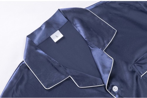 EE. UU. Para Hombres Camisa Pantalones Cortos Satén Seda Conjunto Pijama Prendas para dormir Prendas para dormir - Imagen 6 de 38