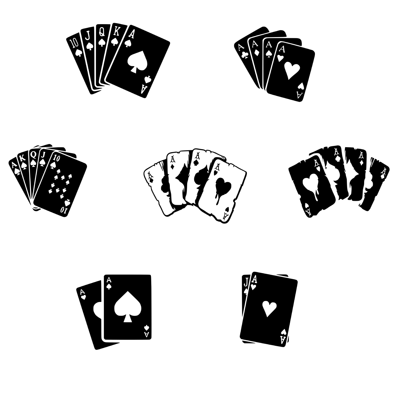 Blackjack Vinyl Decal Stickers Car Window Poker Royal Flush Casino Playing Card