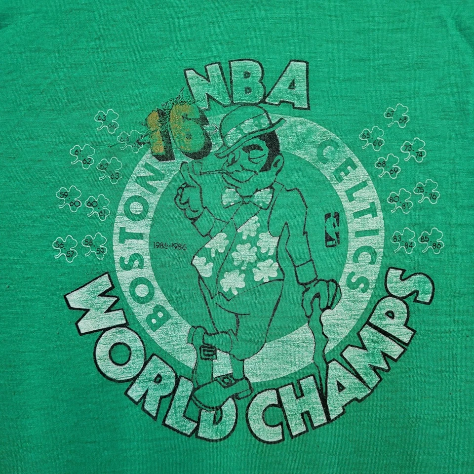 Camiseta De Colección Años 80 1986 Boston Celtics Papel Delgada Puntada Única Larry Bird Era XL Foto 2 de 4