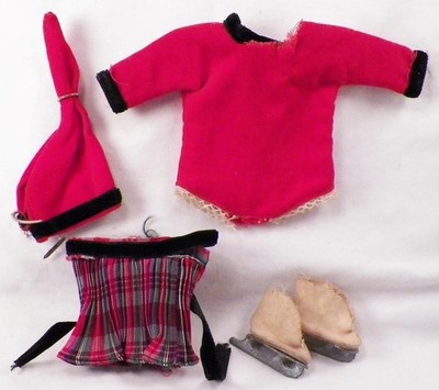Vogue Ginny 6050 Skating Bodysuit Skirt Peak Hat Ice Skates Funtime 1956 As Is