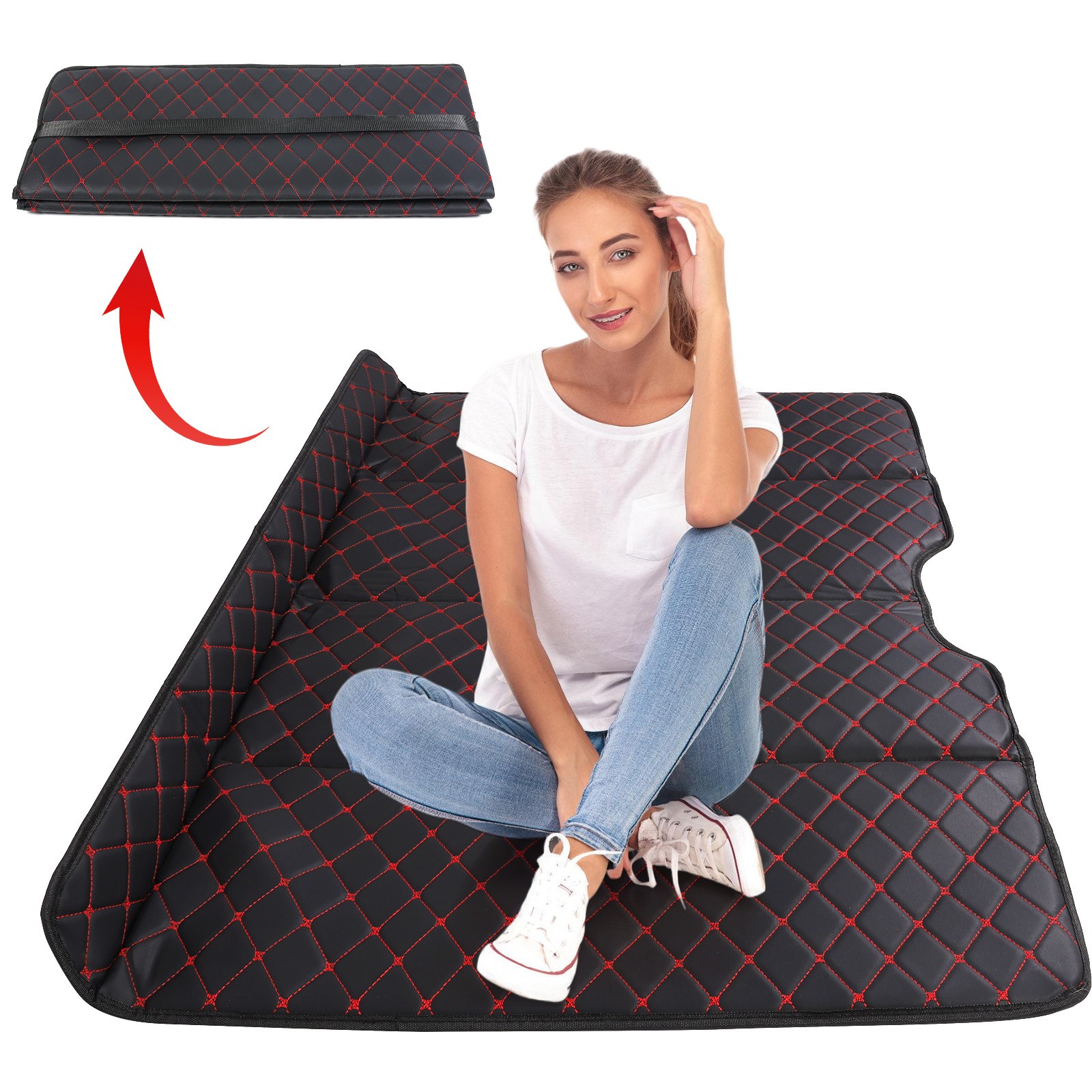 Non-Inflatable Car Mattress, Folding Car Bed Mattress for SUV, Portable Car Camp
