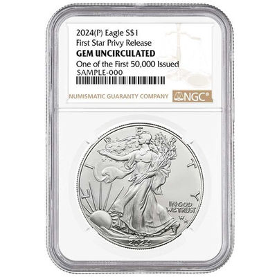 #ad #ad 2024 P $1 1 oz American Silver Eagle First Star Privy Releases One of First $64.95