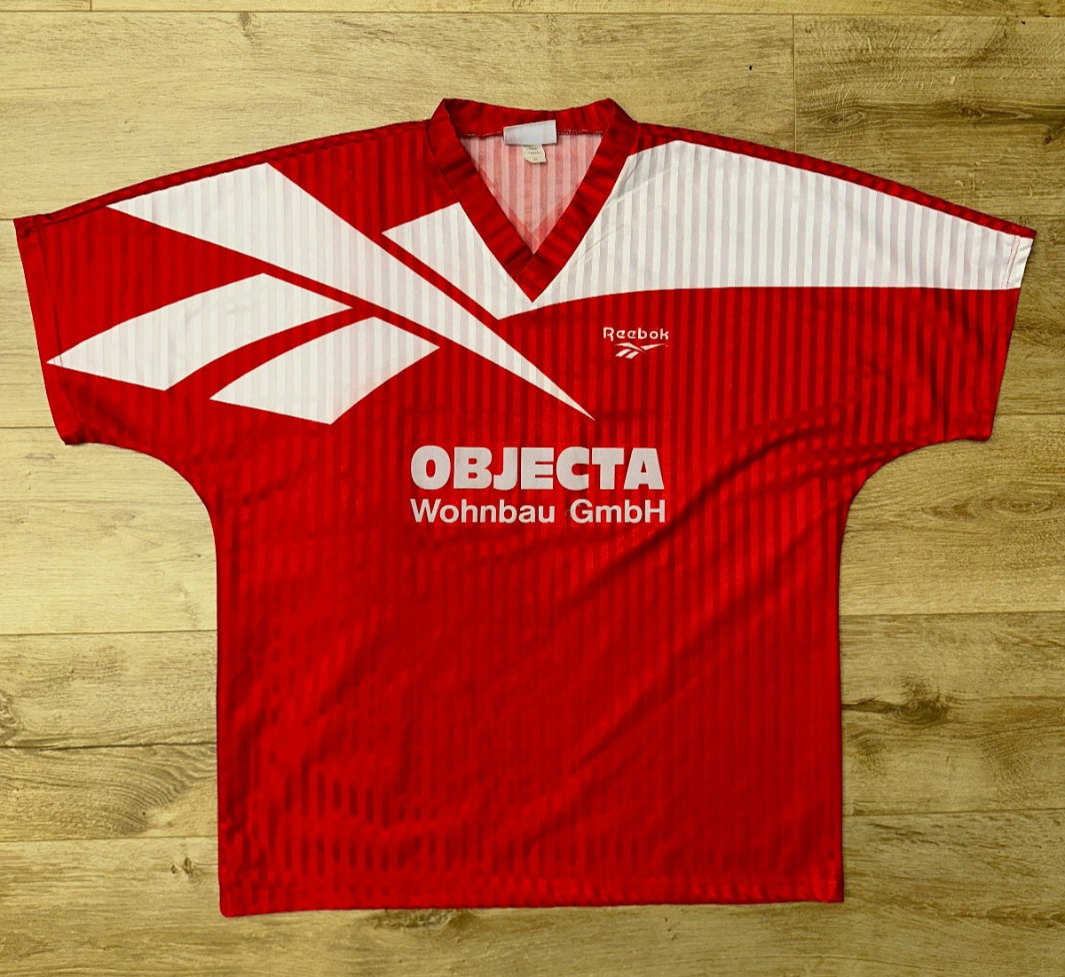 Vintage Reebok Obiecta Wohnen Football Jersey Indersdorfer 15 Red XL Germany