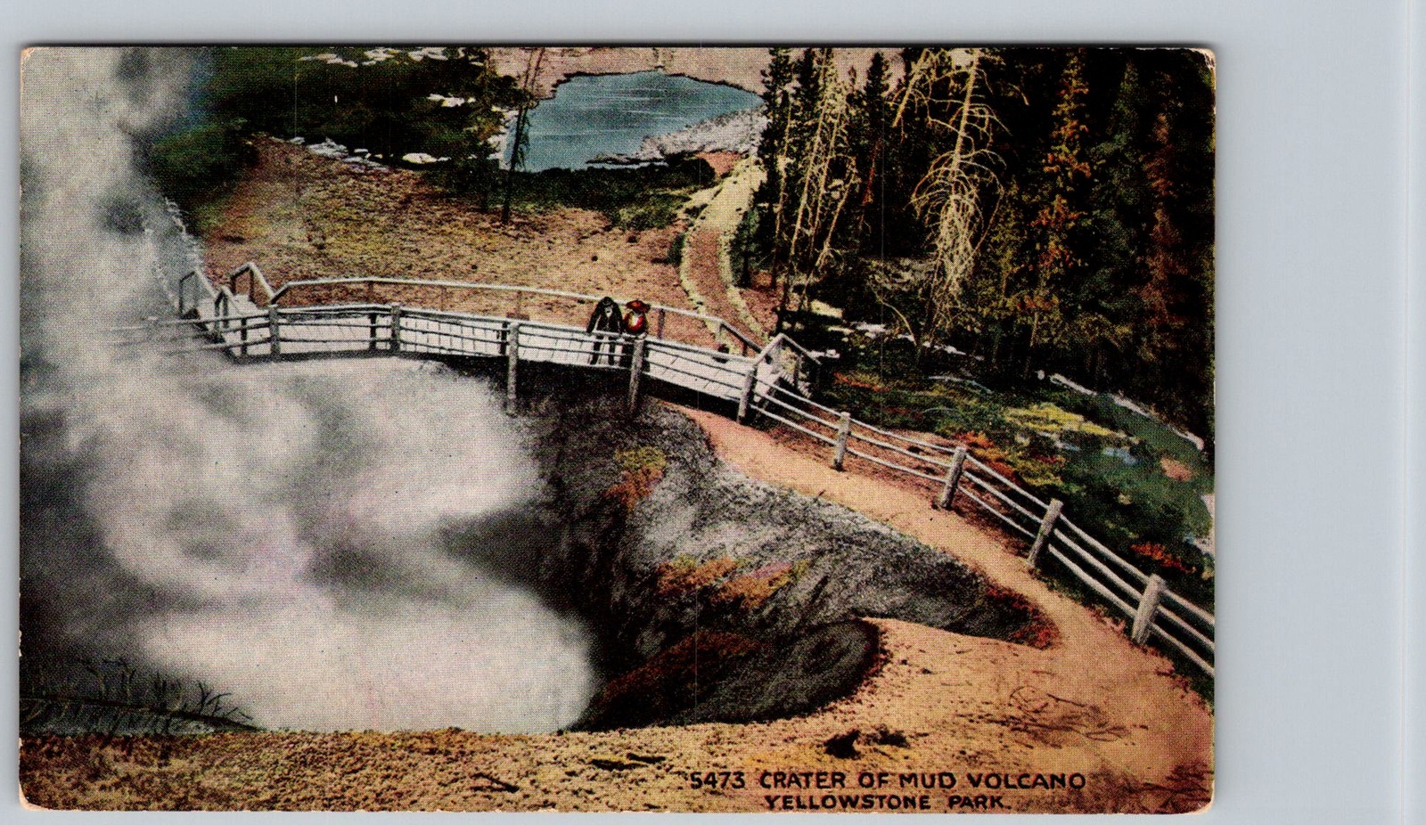 Antique Postcard Mud Volcano Yellowstone National Park, WY 1910s