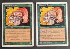 MTG Card - 2x Llanwar Elves - Fourth Edition + Anthologies - LP/MP Vintage Magic