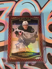 Logan Cooley 18/99 Rookie Auto Red 2023-24 Upper Deck Stature (CH)