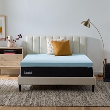 Lucid 3 Inch Memory Foam Mattress Topper, Twin XL Size   Cooling Gel Bed Topper