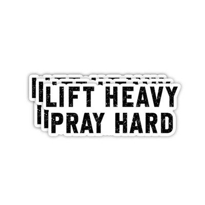 LAVENDRIX 3pcs Pray Hard Gym Stickers