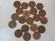 20x queen elizabeth II one penny coins, mostly 1960's, in circulated condition