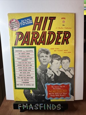 W9 1961 BOBBY RYDELL PAUL ANKA KOOKIE BURNS April HIT PARADER Music Magazine 