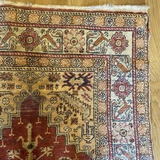 Vintage Rug 2' 10 x 4' 4 Red Turkish Kayseri Prayer Oriental Rug