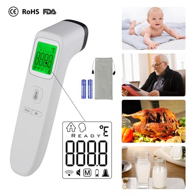 Non-Contact Infrared Digital Thermometer Forehead Temperature Gun Battery FDA