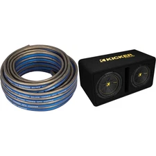 Kicker Dual 10 Inch Comp 50DCWC102 with Speaker Wire Bundle