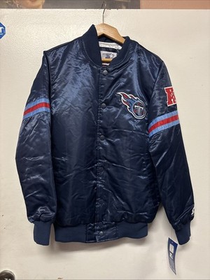 STARTER Tennessee Titans Vintage Style Full-Snap Satin Jacket Men s Sz M NEW